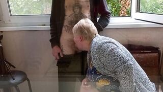 girl jerks off my cock on the balcony - 10 image