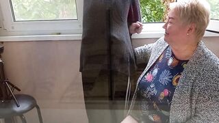 girl jerks off my cock on the balcony - 2 image