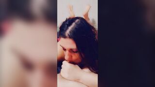 Pierced Emo PAWG Swallows Cum POV - 2 image
