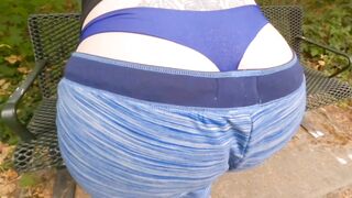 Big Ass Wedgie and Thong Flashing MILF on a Public Trail