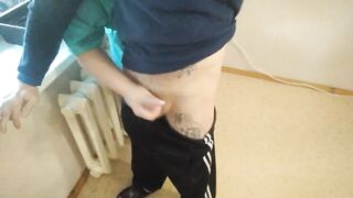 the nurse jerks off my cock and ends up in a jar for tests