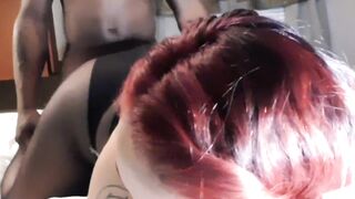 SEXY ASS RED HEAD LATINA GETS FUCKED DOGGY STYLE - 6 image