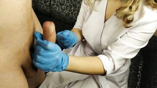 Nurse Masturbates My Cock In Latex Glove - 4 image