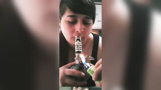 BBW Arab Teases Camera while she Blows Smoke - 7 image