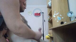 caught me jerking off and helped me cum - 1 image