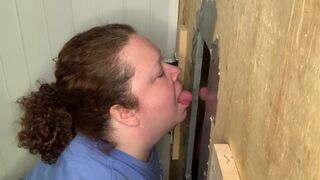 BBW Slutwife Blows Friend at In-home Glory Hole - 1 image