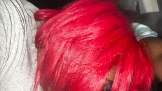 Redbone Ebony BBW Giving Sloppy Head - 2 image