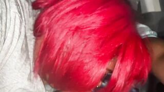 Redbone Ebony BBW Giving Sloppy Head - 3 image