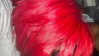 Redbone Ebony BBW Giving Sloppy Head - 4 image