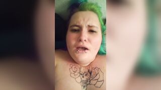 Goth BBW Cum Face Video