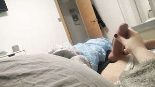 Slutty Mature Wife Masturbates Her Cuckold Husband's Big Cock - 9 image