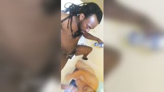 Kell Da SexBeast Gets Rimjob & Blowjob By BBW and Creampie Her Missionary Style - 4 image