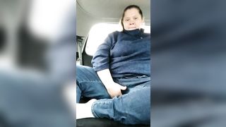 Chubby BBW Cums in Car in Public for a Reward