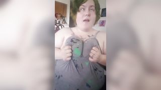BBW Plays with her Fat Tits & Dirty Talks - 1 image