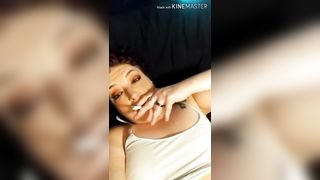 Sexy Chain Smoking with Wine and a Slut