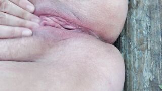 Showing my pussy off to the lady across the lake until I was CAUGHT by a hiker - 5 image