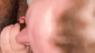 White BBW sucks fruit roll up off BBC