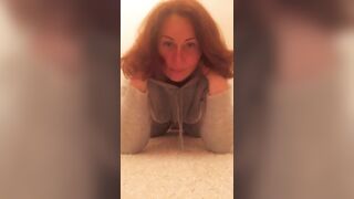 Horny milf in gray fluffy cashmere teasing her naughty fans heh - 13 image