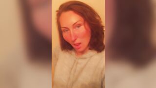 Horny milf in gray fluffy cashmere teasing her naughty fans heh - 2 image