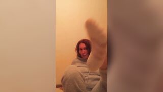 Horny milf in gray fluffy cashmere teasing her naughty fans heh - 7 image