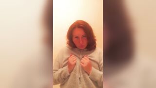 Horny milf in gray fluffy cashmere teasing her naughty fans heh - 8 image