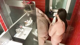 Wonderful weekend with my voluptuous vixen in a luxury hotel suite, #4: sexy scrub in the shower - 5 image