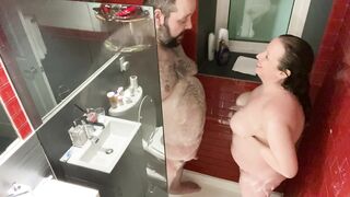 Wonderful weekend with my voluptuous vixen in a luxury hotel suite, #4: sexy scrub in the shower - 9 image