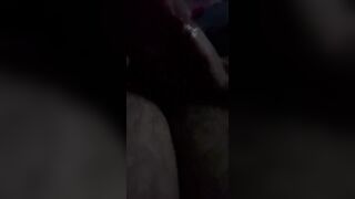 Cumshot to her chest after sexy blowjob