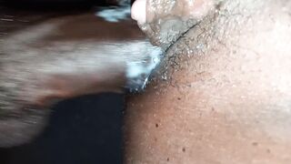 Sweet Deep strokes made me to pee on his Big black cock.(Ebony Creamy Pussy) - 7 image