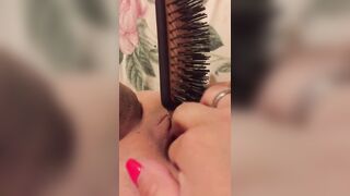 Fucking my tight pussy with a brush - 6 image