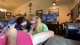 Wife and friend distract bf from video game - 1 image