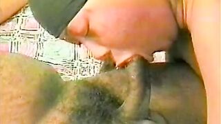 Plump chocolate girl with golden hair being nailed by guy - 3 image