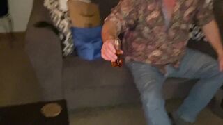 Cuckold wearing PINK lipstick Sucks Bull's Cock... Agness - 3 image