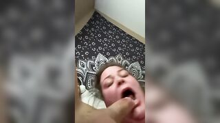 Shoving my cock down my Queens throat just how she likes. - 15 image