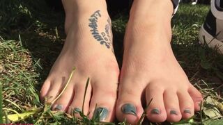 Sweaty Foot Tease Public Park - Goddess Allie James - Filth Fetish Studios - 1 image