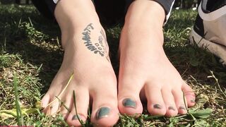 Sweaty Foot Tease Public Park - Goddess Allie James - Filth Fetish Studios - 3 image