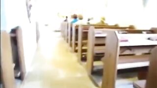 German Babe masturbates in church public - 3 image
