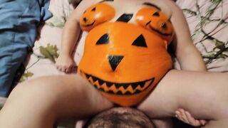 Sexy pregnant pumpkin squirting on big cock - 11 image