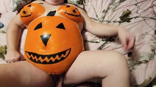 Sexy pregnant pumpkin squirting on big cock - 9 image