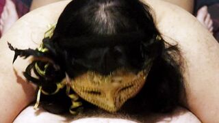 Cambodian Asian MILF DEEPTHROATS 8-INCH English cock PT:2 Bed, licks and swallows CUM - 15 image