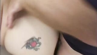 Skinny guy gets dick sucked by a chunky brunette in corset - 13 image