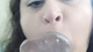 Sexyy GreenEyes Gemini deepthroating her favorite sparkly toy - 11 image