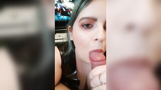 Alt Girl Doing Breath Play & Deepthroating Blowjob In Latex Dress - 10 image