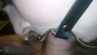 Extreme Close Up Spider Gag Blowjob Cum In Mouth & Drooling - 6 image