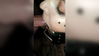 Topless Chained Up Spider Gag FaceFuck Blowjob Facial up the nose LOL - 13 image