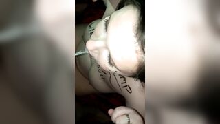 Topless Chained Up Spider Gag FaceFuck Blowjob Facial up the nose LOL - 4 image