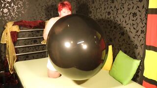 Annadevot - Black Balloon, golden heels, red fingernails