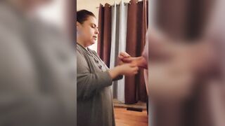 Hot Redhead Milf gives an amazing sloppy blowjob, oily hand job and takes a big facial - 11 image