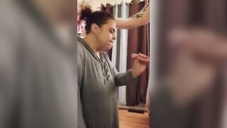 Hot Redhead Milf gives an amazing sloppy blowjob, oily hand job and takes a big facial - 5 image