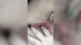 Giving myself multiple grooling squirting orgasms! Closeup pussy twitching and cumming - 5 image